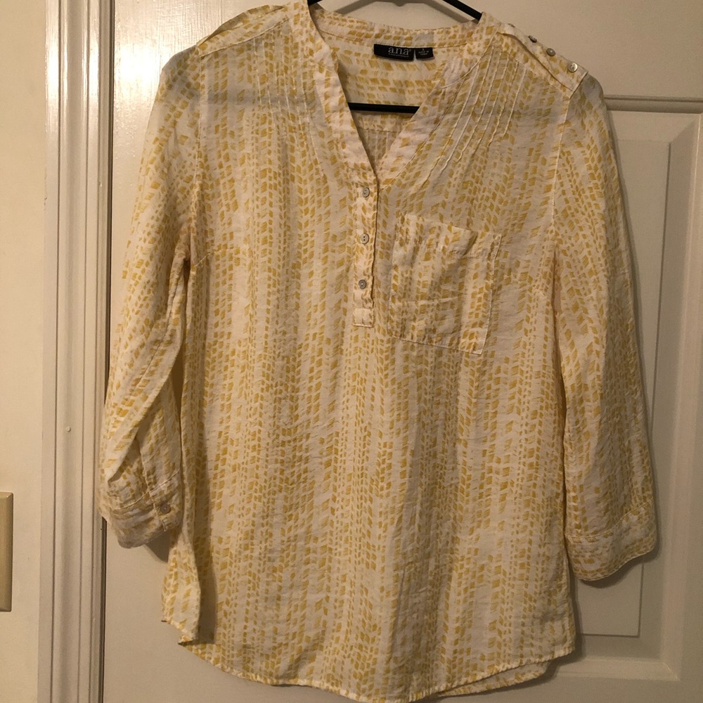 Yellow & white floral blouse